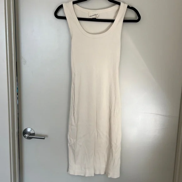 NWOT Ribbed Cream Bodycon Dress - Picture 2 of 8
